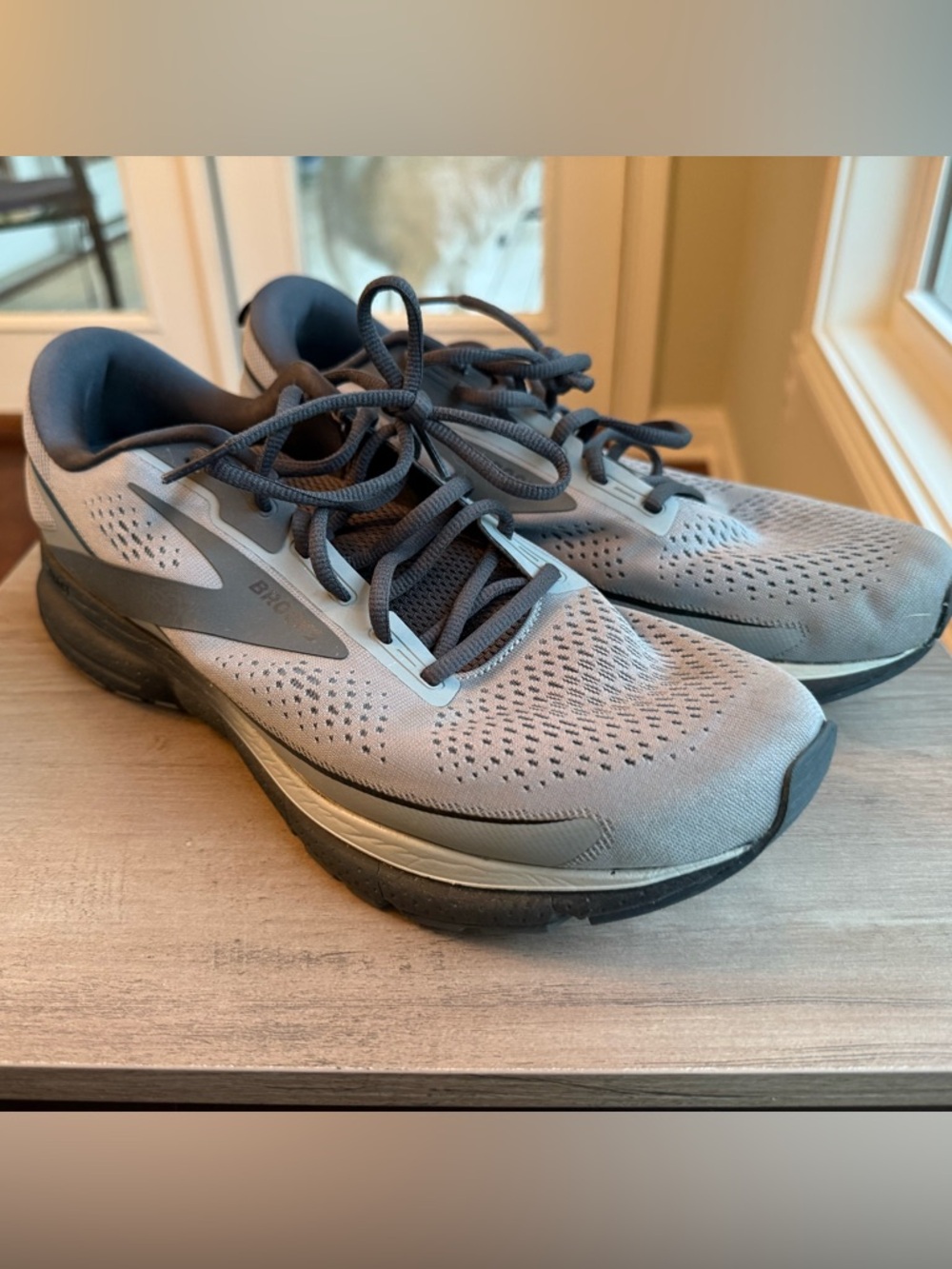 Brooks Men's Light Gray and Dark Gray Running Sneakers